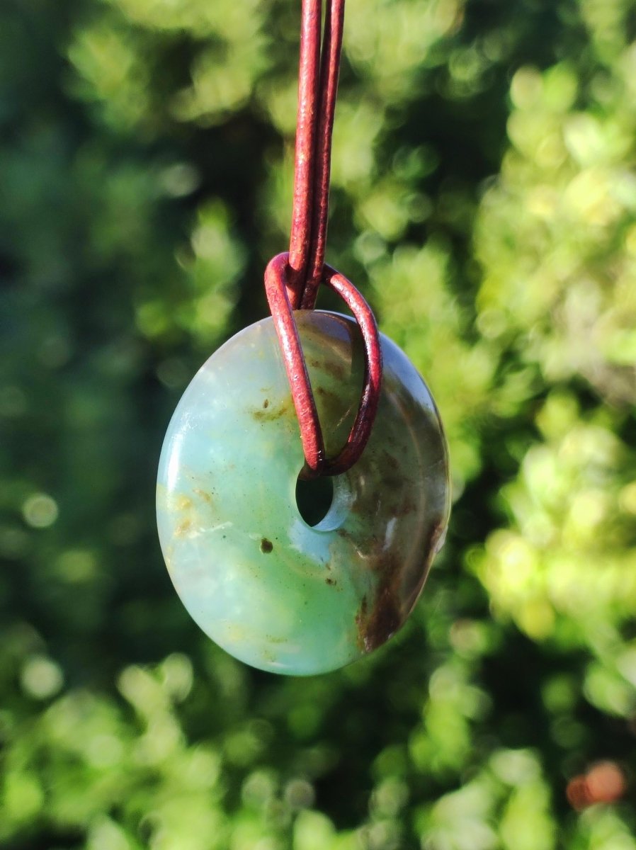 Opal Andenopal blau ~ Edelstein Kette HIPPIE GOA Boho Ethno Nature Donut Schutzsymbol Heilstein Chakra Sammler Mineral Rarität Mann Frau - Art of Nature Berlin