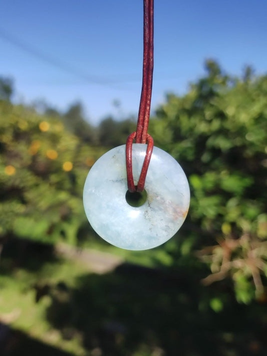 Opal Andenopal blau ~ Edelstein Kette HIPPIE GOA Boho Ethno Nature Donut Schutzsymbol Heilstein Chakra Sammler Mineral Rarität Mann Frau - Art of Nature Berlin