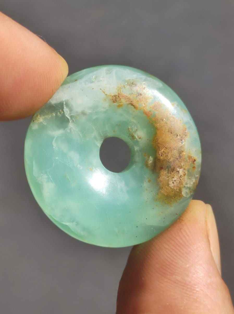 Opal Andenopal blau ~ Edelstein Kette HIPPIE GOA Boho Ethno Nature Donut Schutzsymbol Heilstein Chakra Sammler Mineral Rarität Mann Frau - Art of Nature Berlin