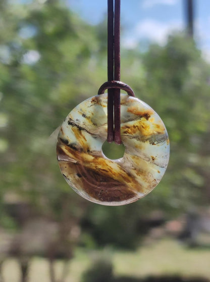 Opal Andenopal blau ~ Edelstein Kette HIPPIE GOA Boho Ethno Nature Donut Schutzsymbol Heilstein Chakra Sammler Mineral Rarität Mann Frau - Art of Nature Berlin