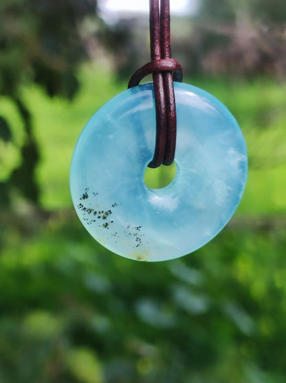 Opal Andenopal blau ~ Edelstein Kette HIPPIE GOA Boho Ethno Nature Donut Schutzsymbol Heilstein Chakra Sammler Mineral Rarität Mann Frau - Art of Nature Berlin