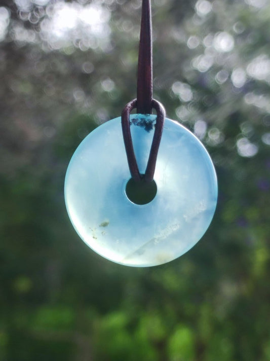 Opal Andenopal blau ~ Edelstein Kette HIPPIE GOA Boho Ethno Nature Donut Schutzsymbol Heilstein Chakra Sammler Mineral Rarität Mann Frau - Art of Nature Berlin