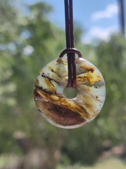 Opal Andenopal blau ~ Edelstein Kette HIPPIE GOA Boho Ethno Nature Donut Schutzsymbol Heilstein Chakra Sammler Mineral Rarität Mann Frau - Art of Nature Berlin