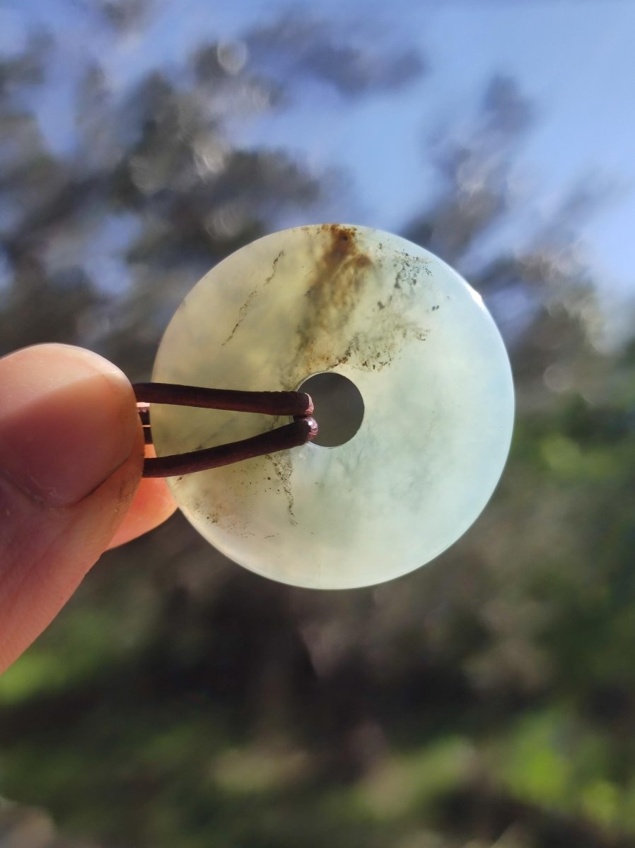 Opal Andenopal blau ~ Edelstein Kette HIPPIE GOA Boho Ethno Nature Donut Schutzsymbol Heilstein Chakra Sammler Mineral Rarität Mann Frau - Art of Nature Berlin