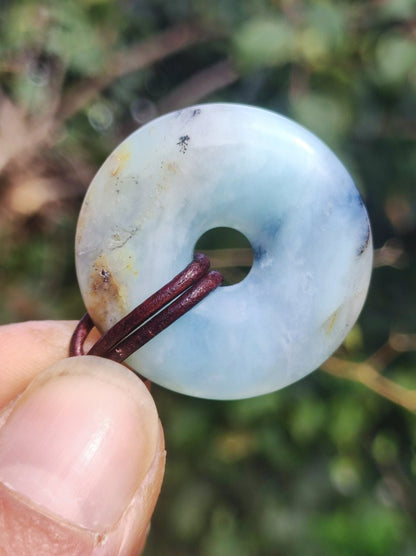 Opal Andenopal blau ~ Edelstein Kette HIPPIE GOA Boho Ethno Nature Donut Schutzsymbol Heilstein Chakra Sammler Mineral Rarität Mann Frau - Art of Nature Berlin