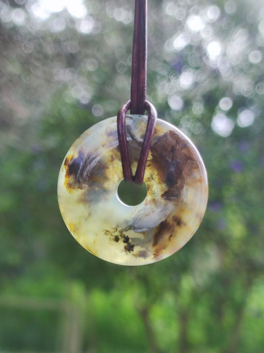 Opal Andenopal blau ~ Edelstein Kette HIPPIE GOA Boho Ethno Nature Donut Schutzsymbol Heilstein Chakra Sammler Mineral Rarität Mann Frau - Art of Nature Berlin