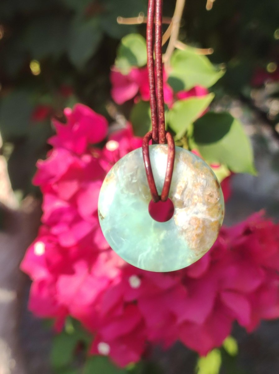 Opal Andenopal blau ~ Edelstein Kette HIPPIE GOA Boho Ethno Nature Donut Schutzsymbol Heilstein Chakra Sammler Mineral Rarität Mann Frau - Art of Nature Berlin