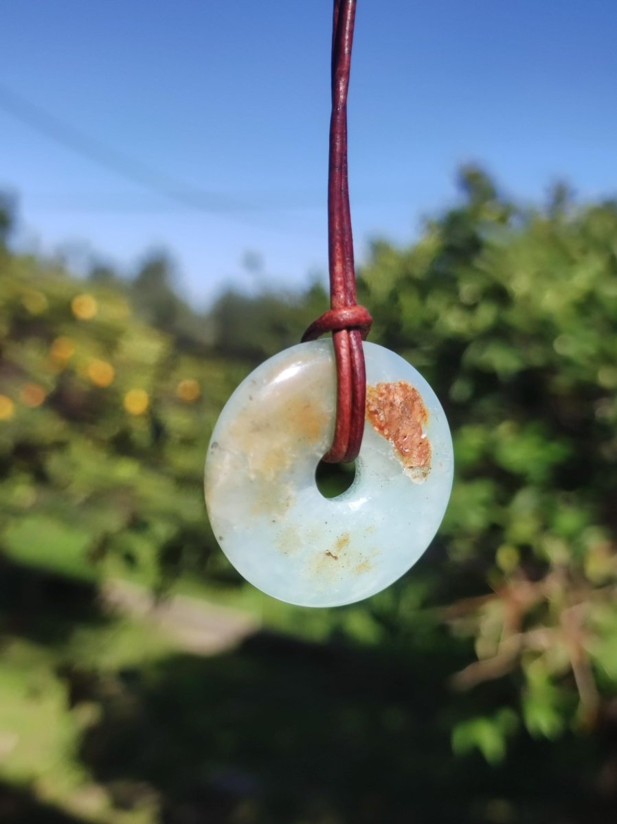 Opal Andenopal blau ~ Edelstein Kette HIPPIE GOA Boho Ethno Nature Donut Schutzsymbol Heilstein Chakra Sammler Mineral Rarität Mann Frau - Art of Nature Berlin
