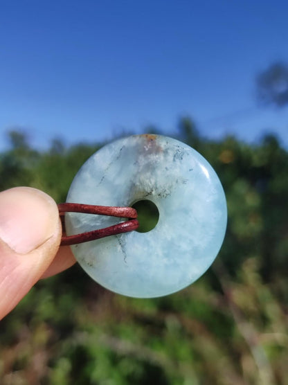 Opal Andenopal blau ~ Edelstein Kette HIPPIE GOA Boho Ethno Nature Donut Schutzsymbol Heilstein Chakra Sammler Mineral Rarität Mann Frau - Art of Nature Berlin