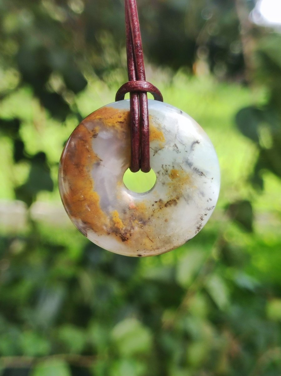 Opal Andenopal blau ~ Edelstein Kette HIPPIE GOA Boho Ethno Nature Donut Schutzsymbol Heilstein Chakra Sammler Mineral Rarität Mann Frau - Art of Nature Berlin