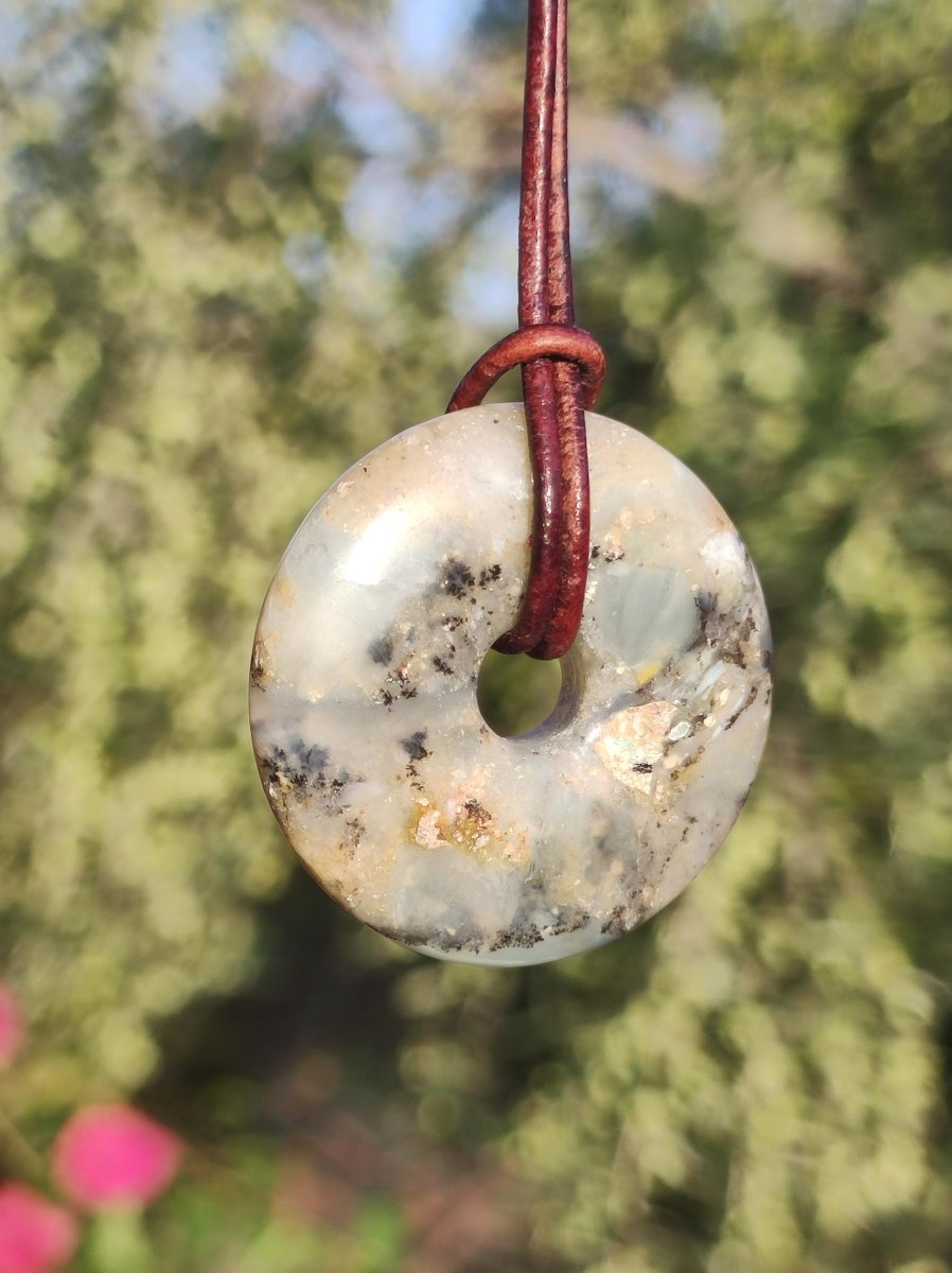 Opal Andenopal blau ~ Edelstein Kette HIPPIE GOA Boho Ethno Nature Donut Schutzsymbol Heilstein Chakra Sammler Mineral Rarität Mann Frau - Art of Nature Berlin