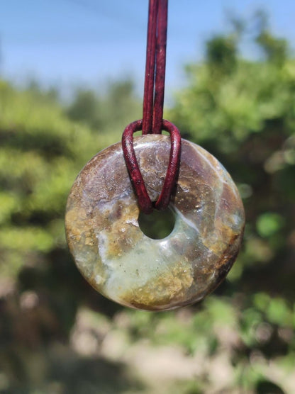 Opal Andenopal blau ~ Edelstein Kette HIPPIE GOA Boho Ethno Nature Donut Schutzsymbol Heilstein Chakra Sammler Mineral Rarität Mann Frau - Art of Nature Berlin