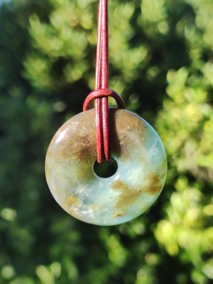 Opal Andenopal blau ~ Edelstein Kette HIPPIE GOA Boho Ethno Nature Donut Schutzsymbol Heilstein Chakra Sammler Mineral Rarität Mann Frau - Art of Nature Berlin