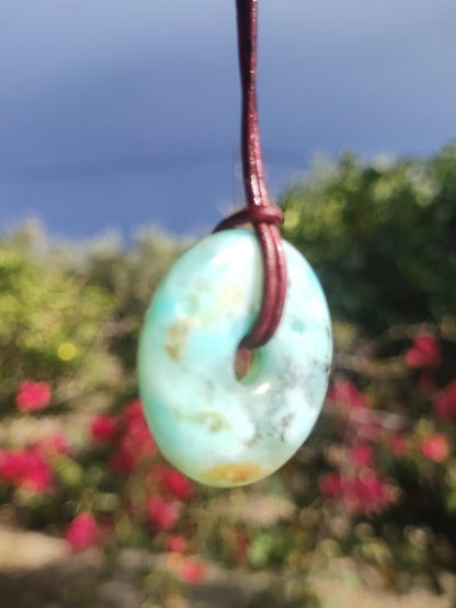 Opal Andenopal blau ~ Edelstein Kette HIPPIE GOA Boho Ethno Nature Donut Schutzsymbol Heilstein Chakra Sammler Mineral Rarität Mann Frau - Art of Nature Berlin