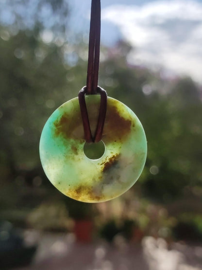 Opal Andenopal blau ~ Edelstein Kette HIPPIE GOA Boho Ethno Nature Donut Schutzsymbol Heilstein Chakra Sammler Mineral Rarität Mann Frau - Art of Nature Berlin