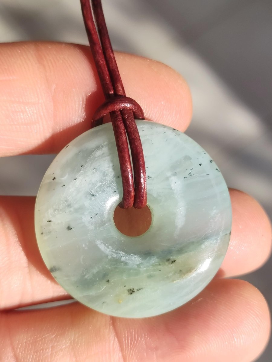 Opal Andenopal blau ~ Edelstein Kette HIPPIE GOA Boho Ethno Nature Donut Schutzsymbol Heilstein Matrix Sammler Mineral Rarität Mann Frau - Art of Nature Berlin