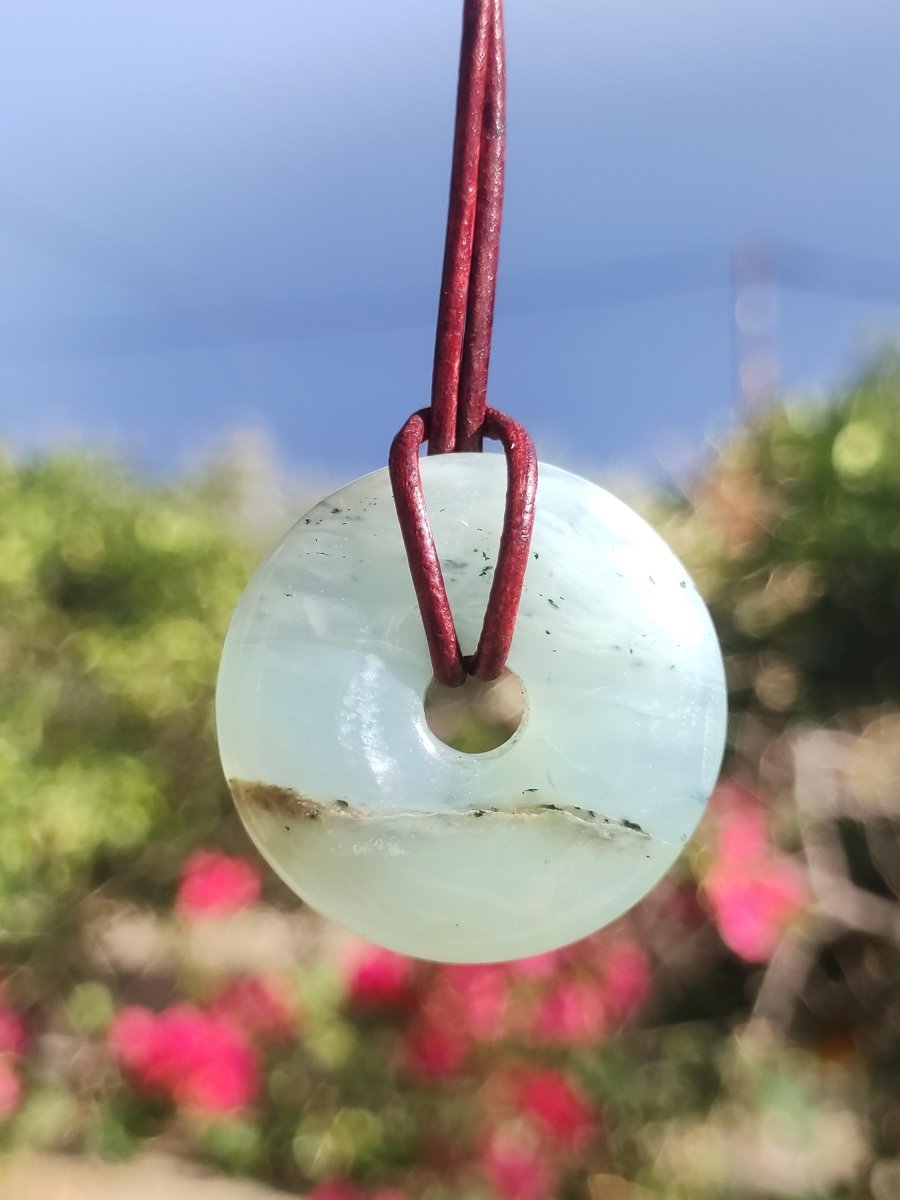 Opal Andenopal blau ~ Edelstein Kette HIPPIE GOA Boho Ethno Nature Donut Schutzsymbol Heilstein Matrix Sammler Mineral Rarität Mann Frau - Art of Nature Berlin