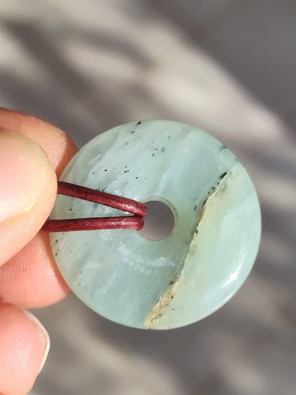 Opal Andenopal blau ~ Edelstein Kette HIPPIE GOA Boho Ethno Nature Donut Schutzsymbol Heilstein Matrix Sammler Mineral Rarität Mann Frau - Art of Nature Berlin