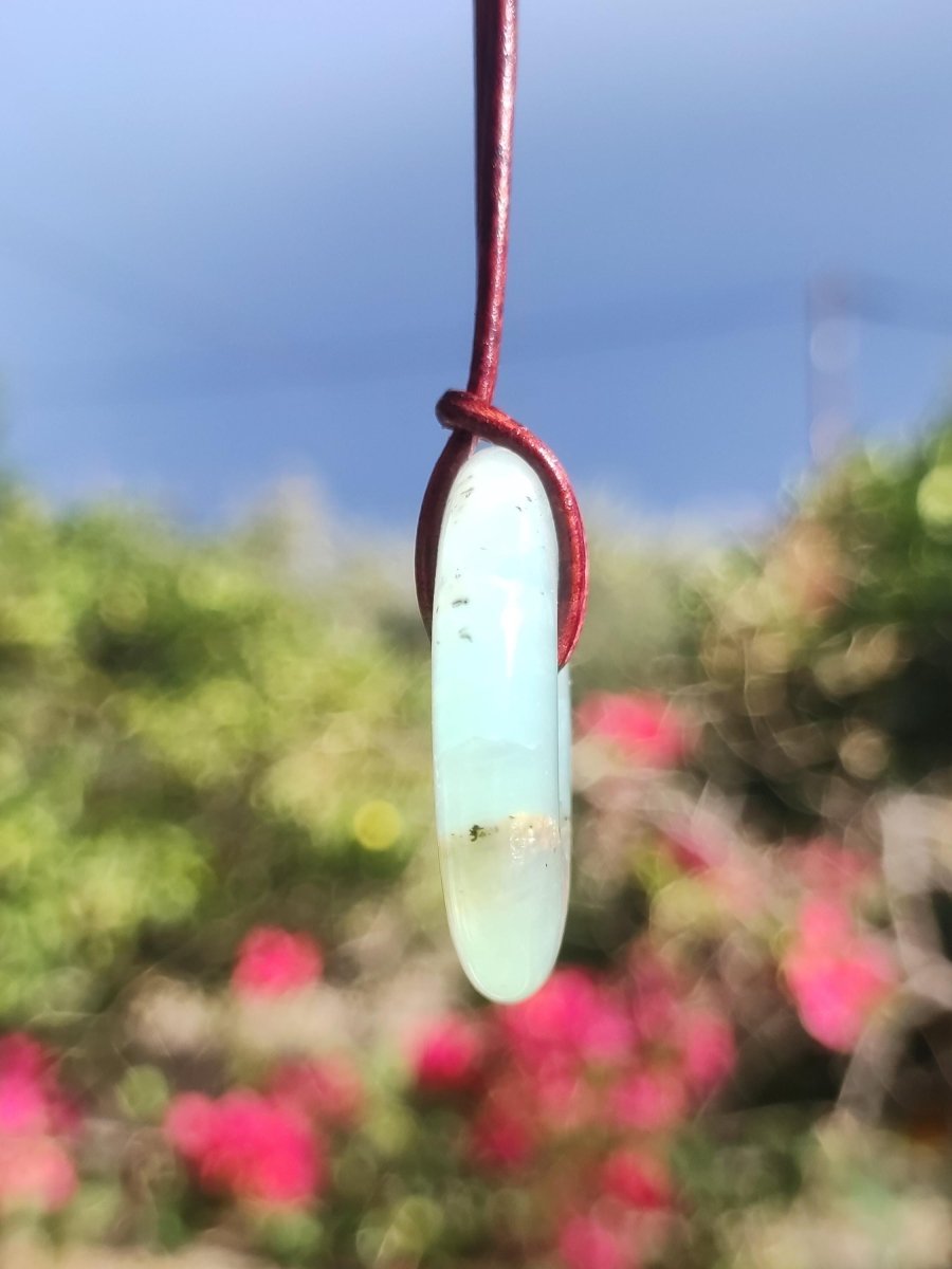 Opal Andenopal blau ~ Edelstein Kette HIPPIE GOA Boho Ethno Nature Donut Schutzsymbol Heilstein Matrix Sammler Mineral Rarität Mann Frau - Art of Nature Berlin