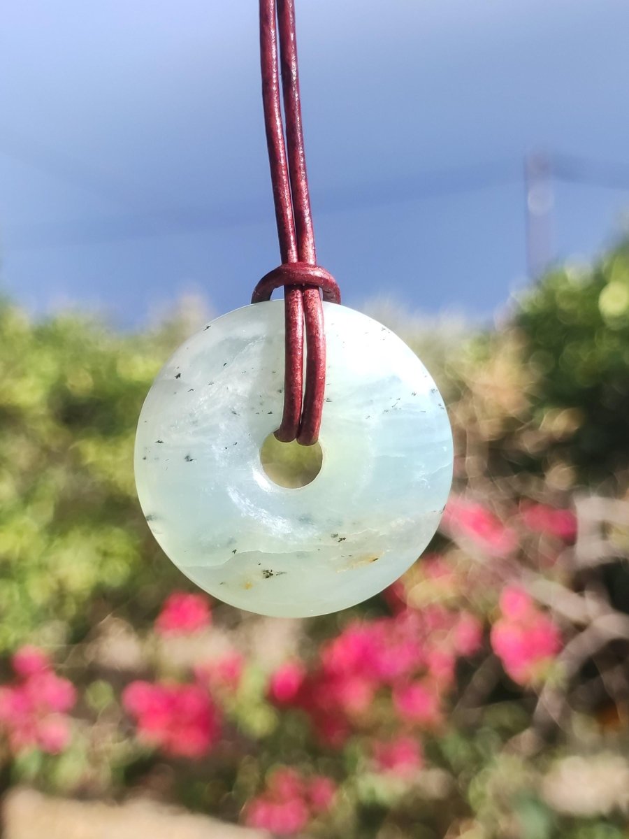 Opal Andenopal blau ~ Edelstein Kette HIPPIE GOA Boho Ethno Nature Donut Schutzsymbol Heilstein Matrix Sammler Mineral Rarität Mann Frau - Art of Nature Berlin