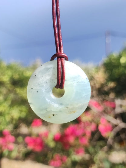 Opal Andenopal blau ~ Edelstein Kette HIPPIE GOA Boho Ethno Nature Donut Schutzsymbol Heilstein Matrix Sammler Mineral Rarität Mann Frau - Art of Nature Berlin