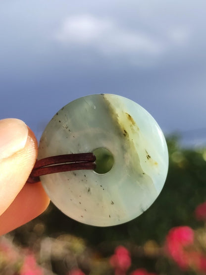 Opal Andenopal blau ~ Edelstein Kette HIPPIE GOA Boho Ethno Nature Donut Schutzsymbol Heilstein Matrix Sammler Mineral Rarität Mann Frau - Art of Nature Berlin