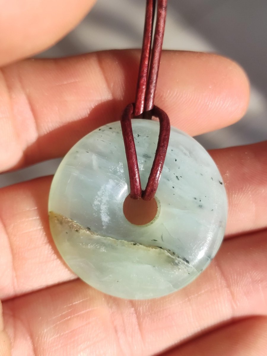 Opal Andenopal blau ~ Edelstein Kette HIPPIE GOA Boho Ethno Nature Donut Schutzsymbol Heilstein Matrix Sammler Mineral Rarität Mann Frau - Art of Nature Berlin