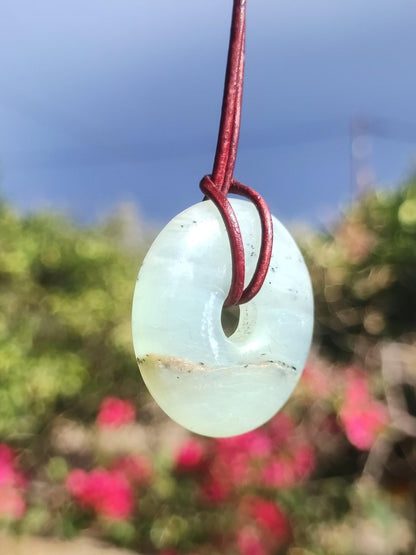 Opal Andenopal blau ~ Edelstein Kette HIPPIE GOA Boho Ethno Nature Donut Schutzsymbol Heilstein Matrix Sammler Mineral Rarität Mann Frau - Art of Nature Berlin