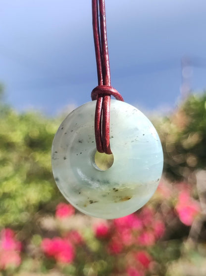 Opal Andenopal blau ~ Edelstein Kette HIPPIE GOA Boho Ethno Nature Donut Schutzsymbol Heilstein Matrix Sammler Mineral Rarität Mann Frau - Art of Nature Berlin