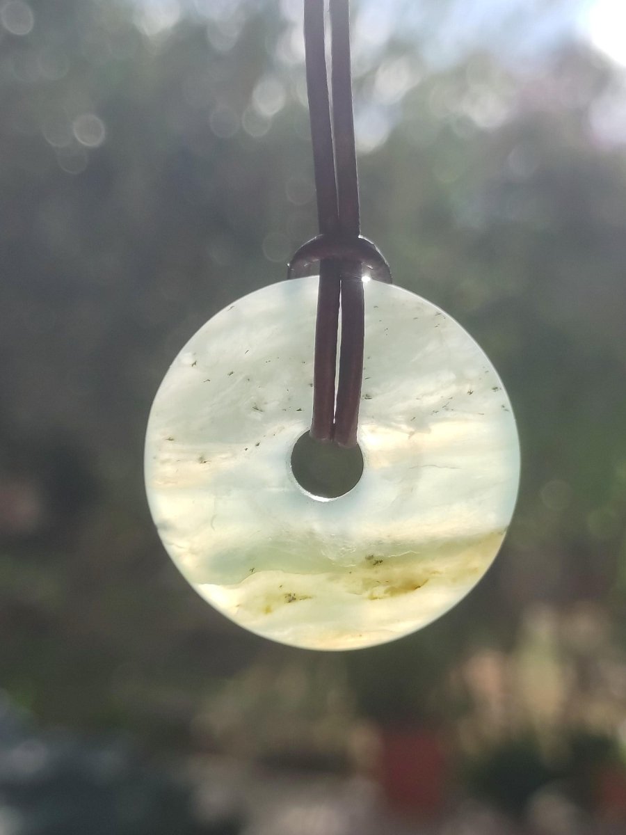 Opal Andenopal blau ~ Edelstein Kette HIPPIE GOA Boho Ethno Nature Donut Schutzsymbol Heilstein Matrix Sammler Mineral Rarität Mann Frau - Art of Nature Berlin