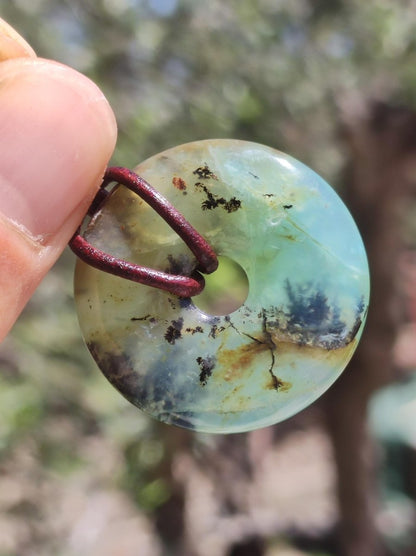 Opal Andenopal blau ~ Edelstein Kette HIPPIE GOA Boho Ethno Nature Donut Schutzsymbol Heilstein Matrix Sammler Mineral Rarität Mann Frau - Art of Nature Berlin