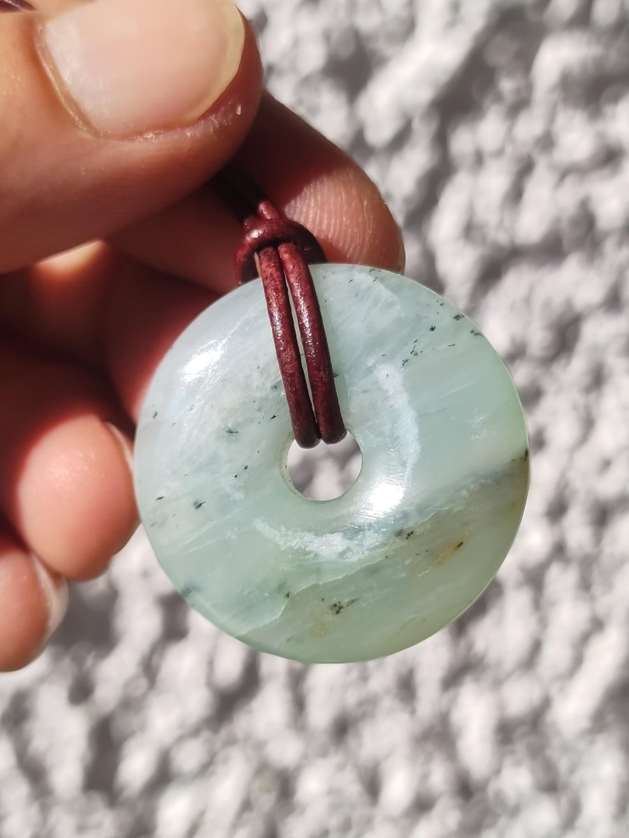 Opal Andenopal blau ~ Edelstein Kette HIPPIE GOA Boho Ethno Nature Donut Schutzsymbol Heilstein Matrix Sammler Mineral Rarität Mann Frau - Art of Nature Berlin