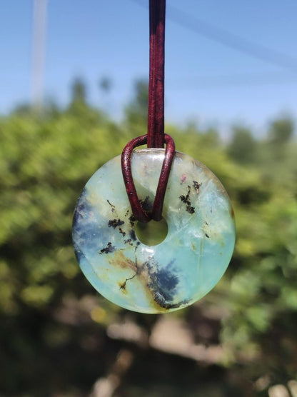 Opal Andenopal blau ~ Edelstein Kette HIPPIE GOA Boho Ethno Nature Donut Schutzsymbol Heilstein Matrix Sammler Mineral Rarität Mann Frau - Art of Nature Berlin