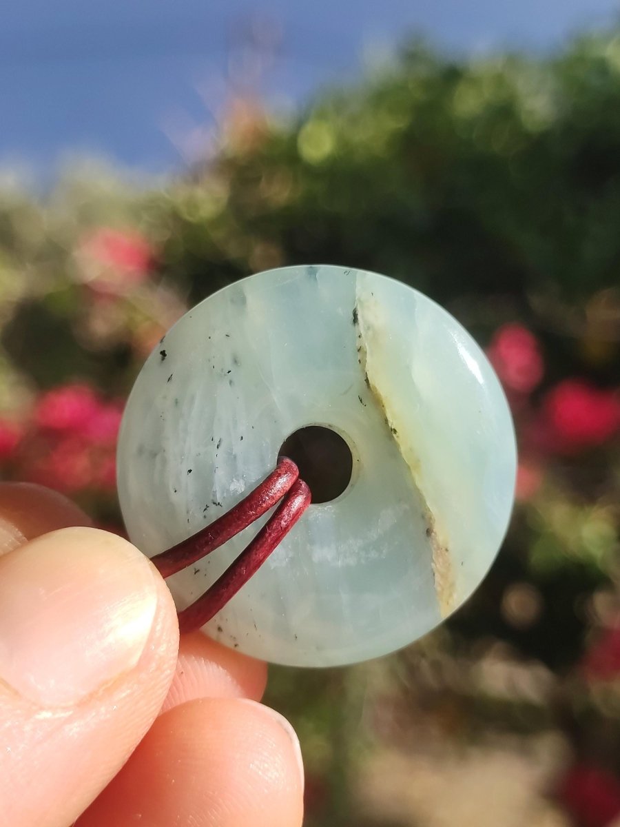 Opal Andenopal blau ~ Edelstein Kette HIPPIE GOA Boho Ethno Nature Donut Schutzsymbol Heilstein Matrix Sammler Mineral Rarität Mann Frau - Art of Nature Berlin