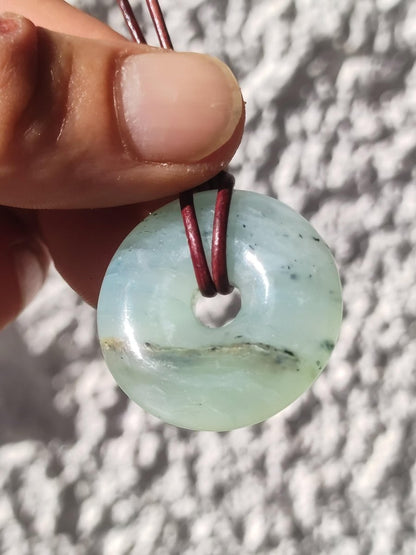 Opal Andenopal blau ~ Edelstein Kette HIPPIE GOA Boho Ethno Nature Donut Schutzsymbol Heilstein Matrix Sammler Mineral Rarität Mann Frau - Art of Nature Berlin