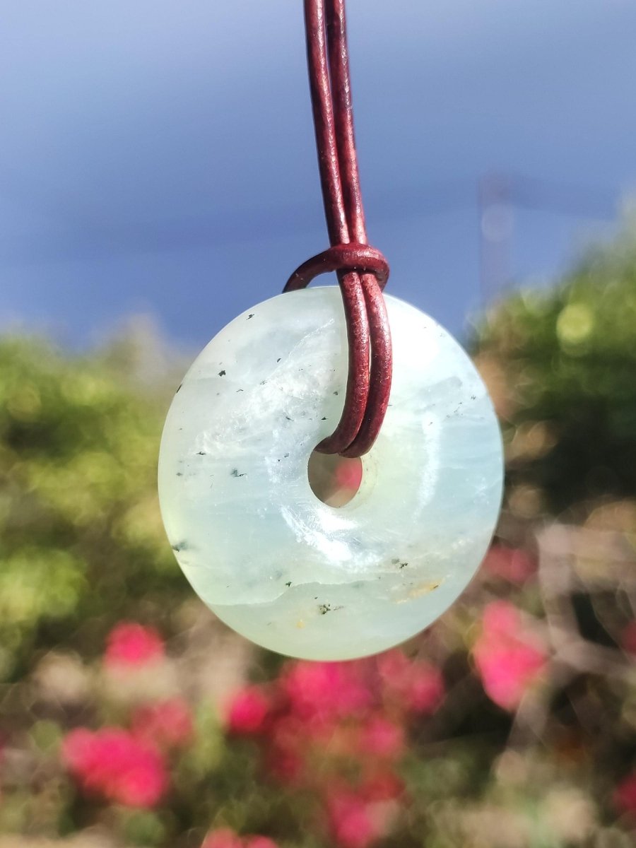 Opal Andenopal blau ~ Edelstein Kette HIPPIE GOA Boho Ethno Nature Donut Schutzsymbol Heilstein Matrix Sammler Mineral Rarität Mann Frau - Art of Nature Berlin