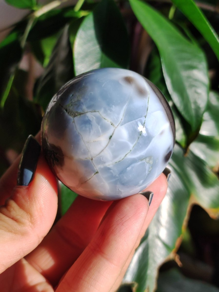 Opal "Blue Owyhee"~ Magische Edelstein Kugel Deko selten Massage Sphere Crystal Spielkugel Meditation GOA Ethno Heilstein Naturschatz Haus - Art of Nature Berlin