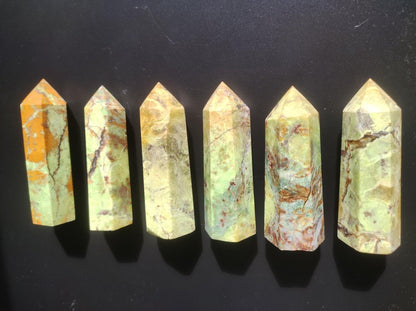 Opal grün ~ Kristall Point Spitze Turm Obelisk ~ Magische Edelstein Deko Massagestab Crystal HIPPIE GOA Ethno Heilstein Naturschatz - Art of Nature Berlin