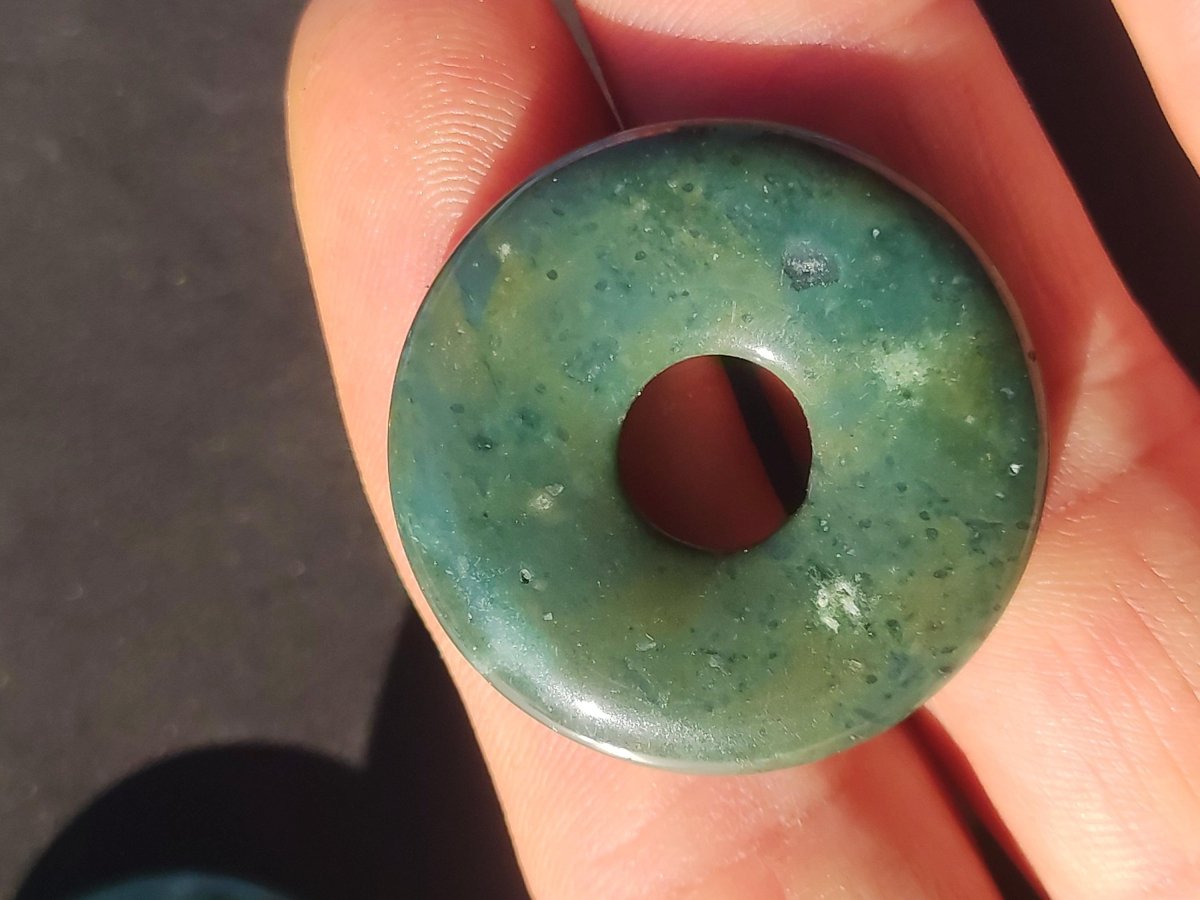 Ozelot - Jaspis - Edelstein Kette 30mm grün natürlich Rarität Heilstein Energie Kristall Anhänger Mann Frau Kind Geschenk Er Sie Geburtstag - Art of Nature Berlin