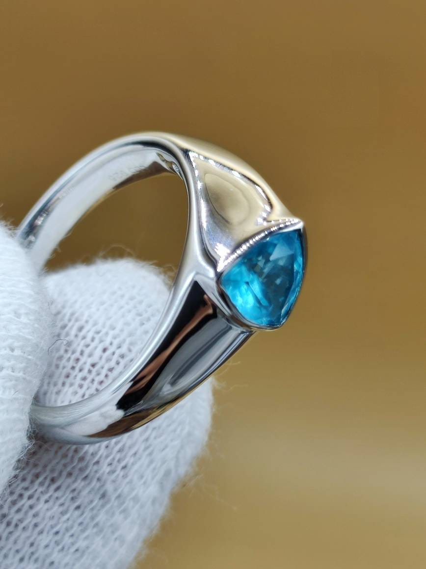 Paraiba Apatit - Ring - 925 Silber Größe 18 (56) - Edelstein Heilstein Edel Energie Kraft Schmuck Hochwertig blau - Art of Nature Berlin