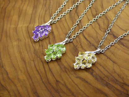 Peridot / Citrin / Amethyst - Kette - 925 Silber - Edelstein grün gelb lila natürlich Heilstein Edel Energie Kraft Schmuck Hochwertig Süß - Art of Nature Berlin