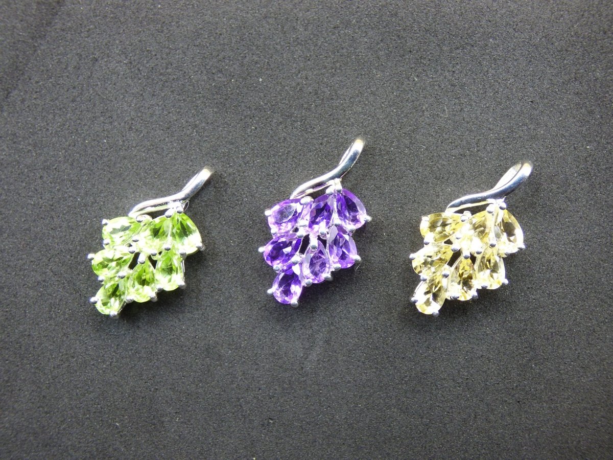 Peridot / Citrin / Amethyst - Kette - 925 Silber - Edelstein grün gelb lila natürlich Heilstein Edel Energie Kraft Schmuck Hochwertig Süß - Art of Nature Berlin