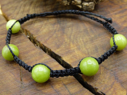 Peridot ~ Edelstein Makramee Armband ~ GOA ~ Hippie ~Boho ~Ethno ~Indie ~Nature ~Heilstein - Art of Nature Berlin