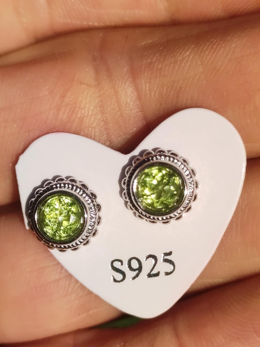 Peridot grün Ohrstecker 925 Sterling Silber AAA Rarität Schmuck Frau Ohrringe Edelstein Heilstein Geschenk Schmuck Edel Selten Unikat - Art of Nature Berlin