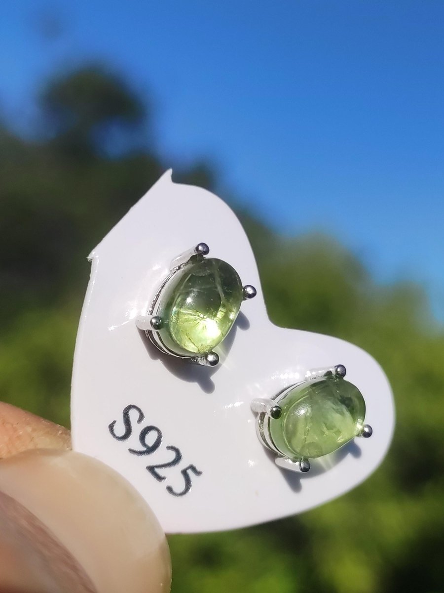 Peridot grün Ohrstecker 925 Sterling Silber AAA Rarität Schmuck Frau Ohrringe Edelstein Heilstein Geschenk Schmuck Edel Selten Unikat - Art of Nature Berlin