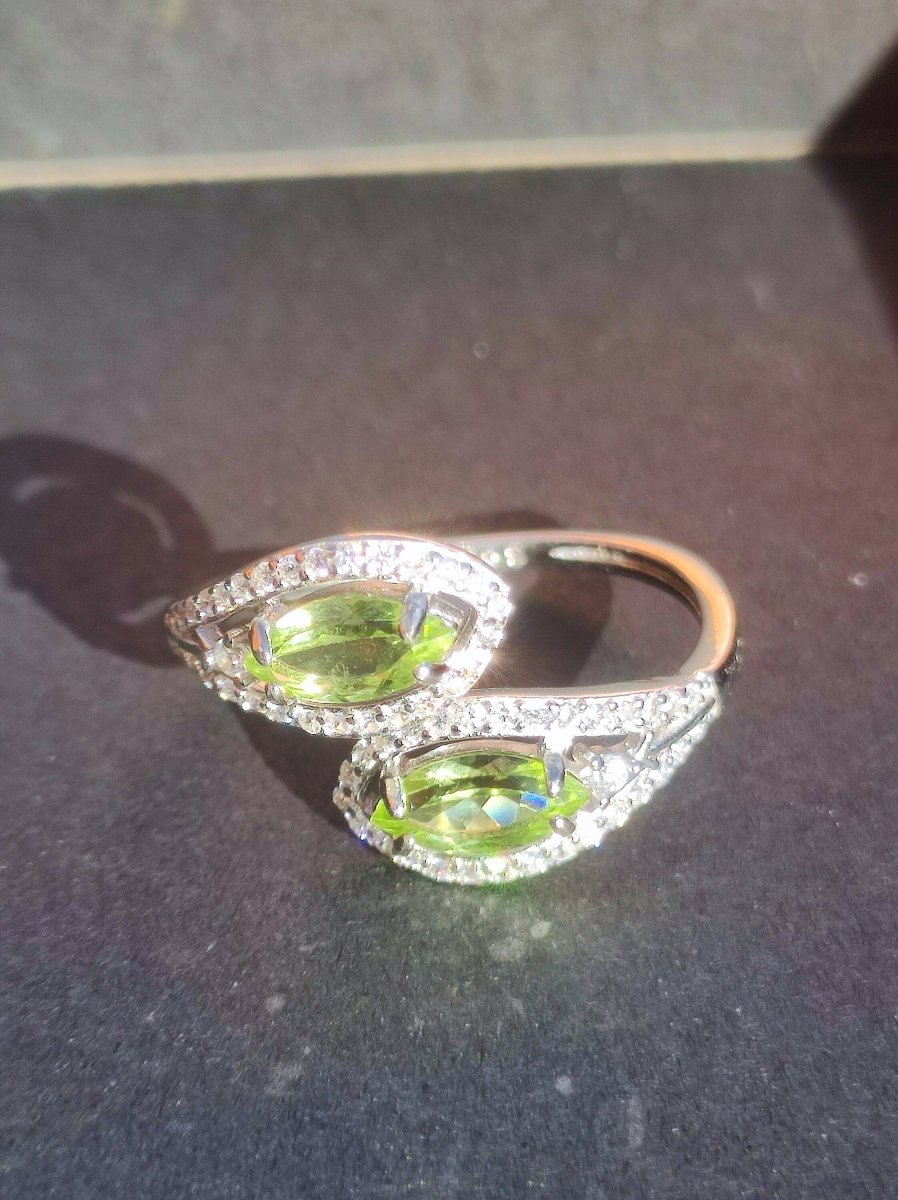 Peridot Ring - 925 Silber verstellbare Größe Edelstein Heilstein grün Edel Energie Kraft Schmuck Hochwertig Rarität Geschenk Frau Freundin - Art of Nature Berlin