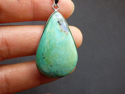 Peruvian Opal AAA - 925 Sterling Silber Edelstein Kette Natur blau Schutz Rarität Heilstein Kristall Mann Frau Er Sie Geschenk Freund Bruder - Art of Nature Berlin