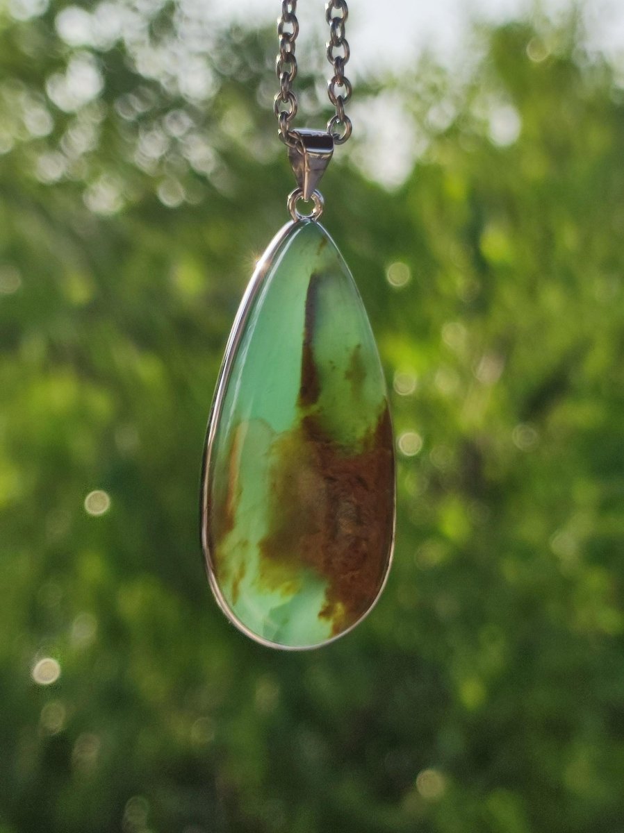 Peruvian Opal AAA - 925 Sterling Silber Edelstein Kette Natur blau Schutz Rarität Heilstein Kristall Mann Frau Er Sie Geschenk Freund Bruder - Art of Nature Berlin