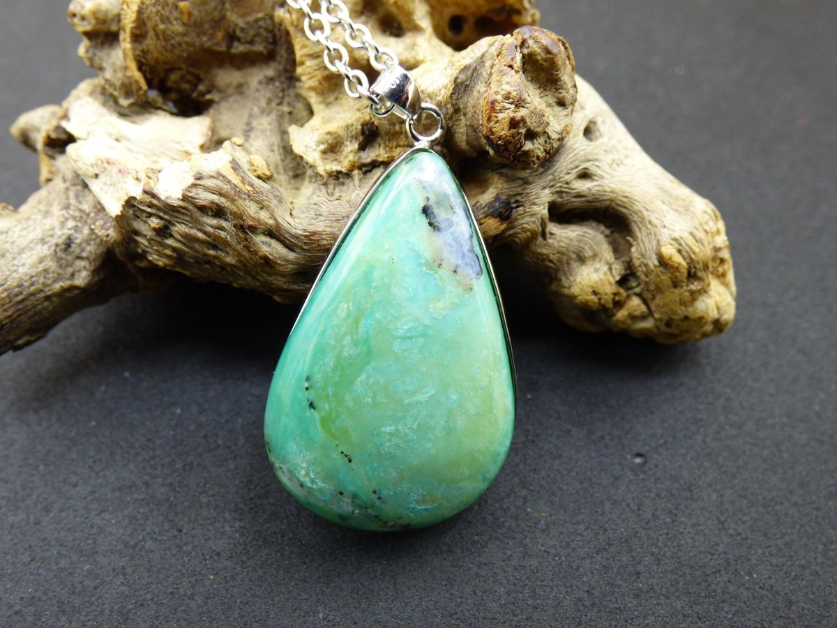 Peruvian Opal AAA - 925 Sterling Silber Edelstein Kette Natur blau Schutz Rarität Heilstein Kristall Mann Frau Er Sie Geschenk Freund Bruder - Art of Nature Berlin