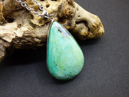 Peruvian Opal AAA - 925 Sterling Silber Edelstein Kette Natur blau Schutz Rarität Heilstein Kristall Mann Frau Er Sie Geschenk Freund Bruder - Art of Nature Berlin